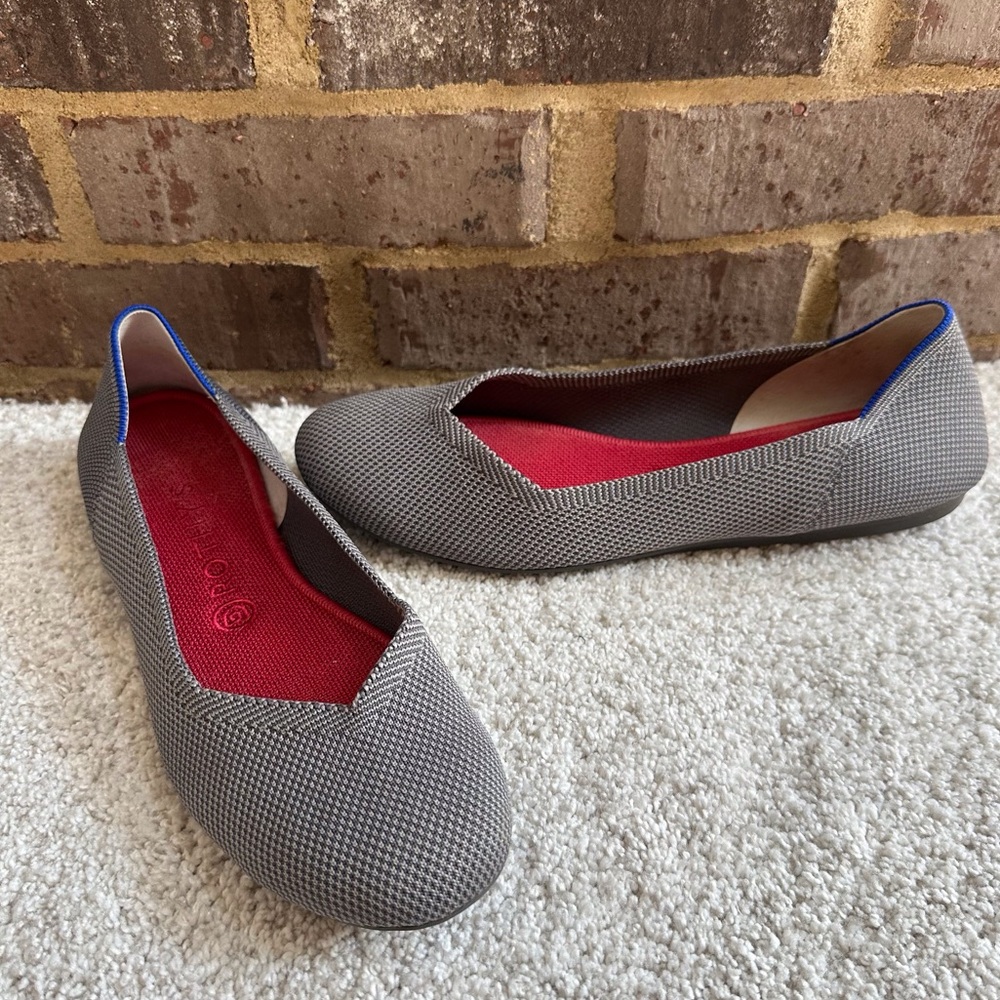 Rothy’s The Flat Charcoal Gray Ballet Slip On Shoes